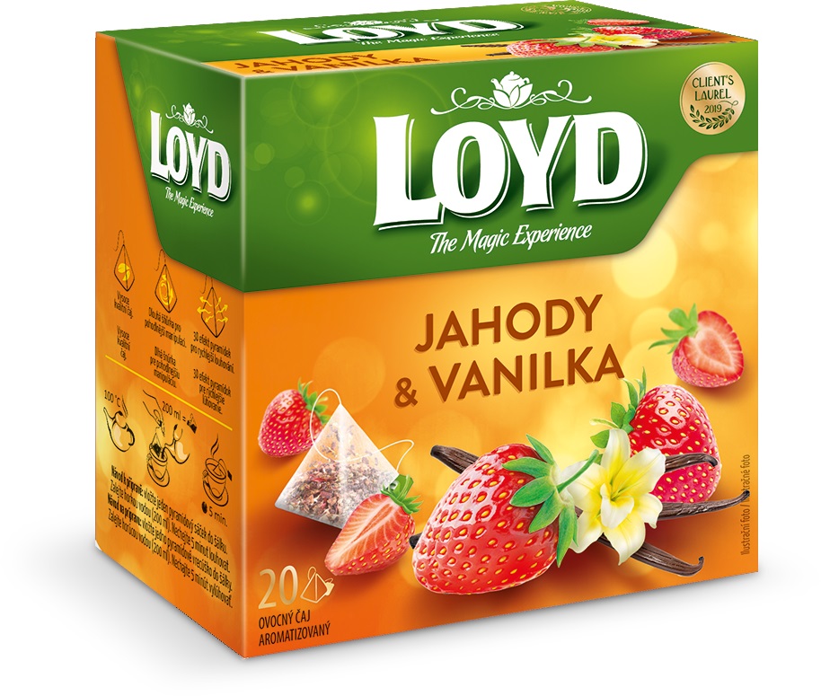 Loyd pyramida Jahody & Vanilka 20*2g