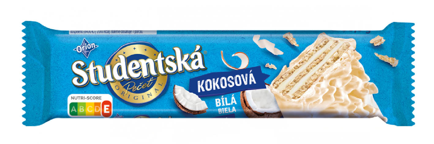 Studentská pečeť Oplatka Kokos White 30,5g - objednat v minimálním množství: 30 ks