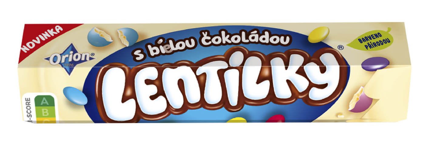 Lentilky WHITE Hexa 34g - objednat v minimálním množství: 24 ks