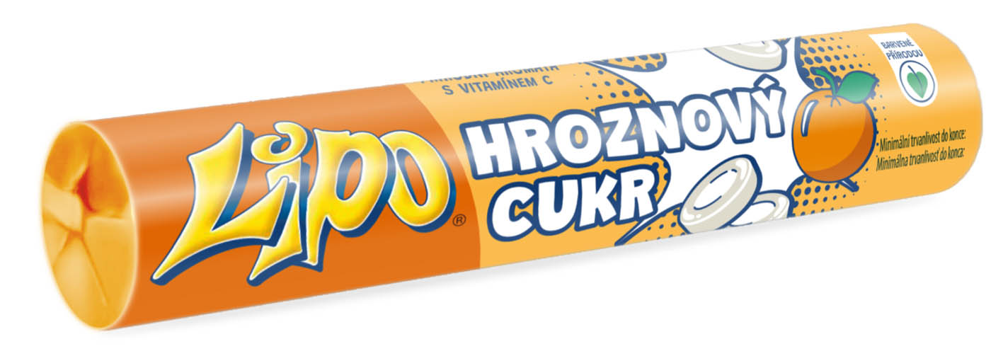 Lipo Hroznový cukr Pomeranč 32g - objednat v minimálním množství: 40 ks