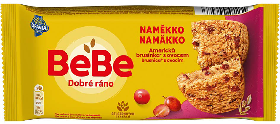 Opavia Bebe Dobré ráno NaMěkko Brusinka 50g - objednat v minimálním množství: 14 ks
