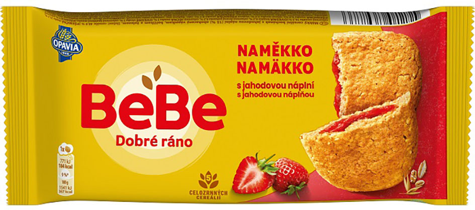 Opavia Bebe Dobré ráno NaMěkko PLNĚNé Jahoda 50g - objednat v minimálním množství: 14 ks