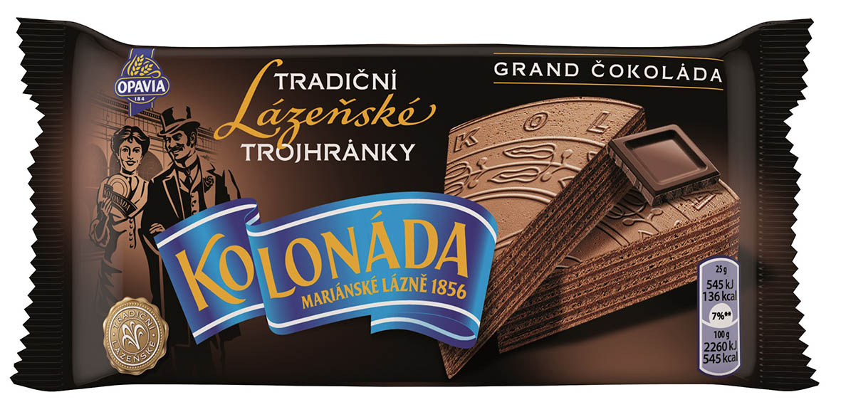 Kolonáda Trojhránky láz. oplatky Grand čokoládové 50g - objednat v minimálním množství: 24 ks