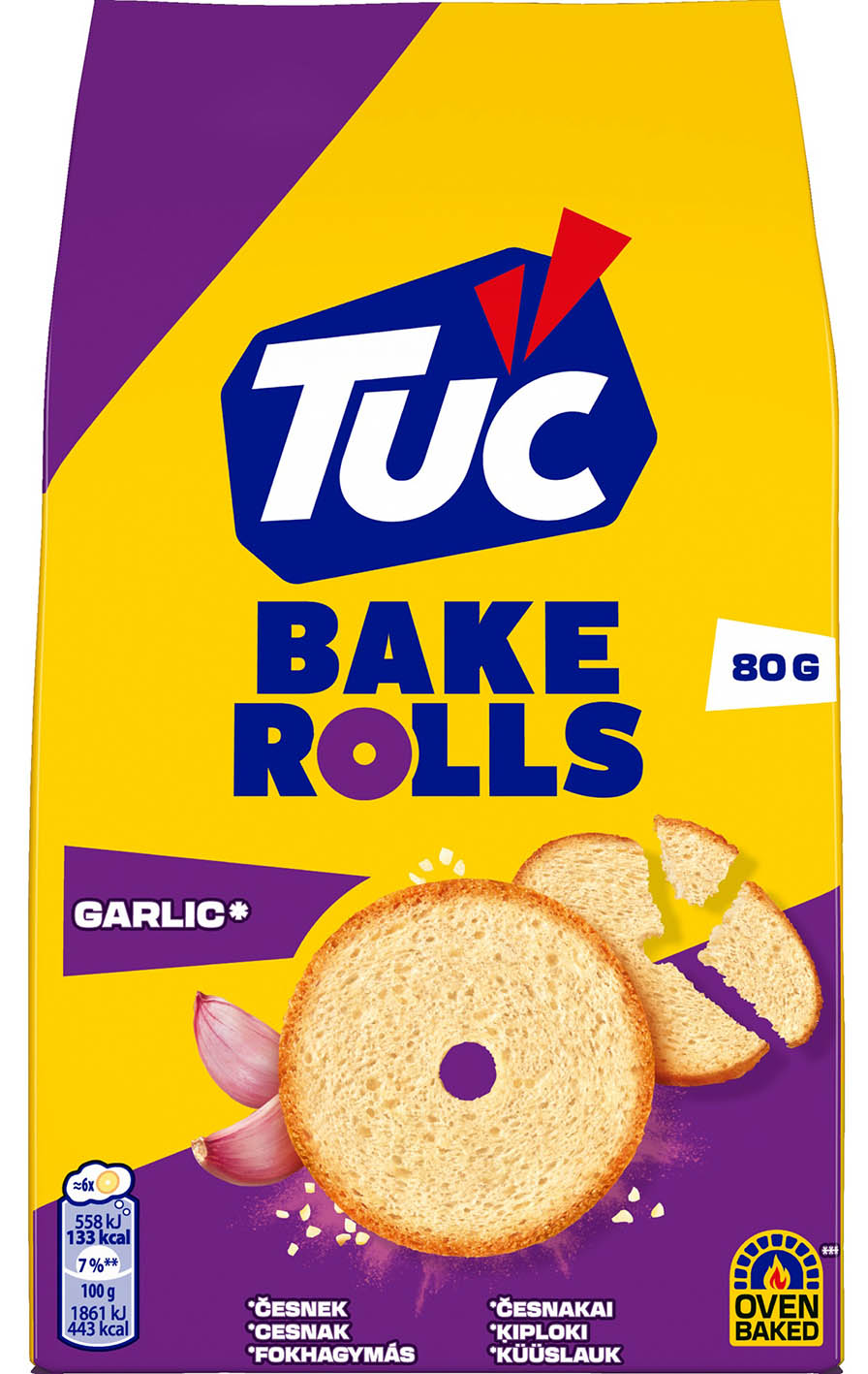 TUC Bake Rolls příchuť Česnek 80g