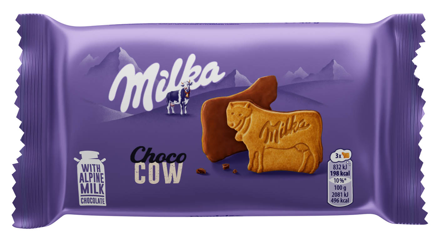 Milka Choco Cow sušenky polomáčené, mléčná čokoláda 40g - objednat v minimálním množství: 24 ks
