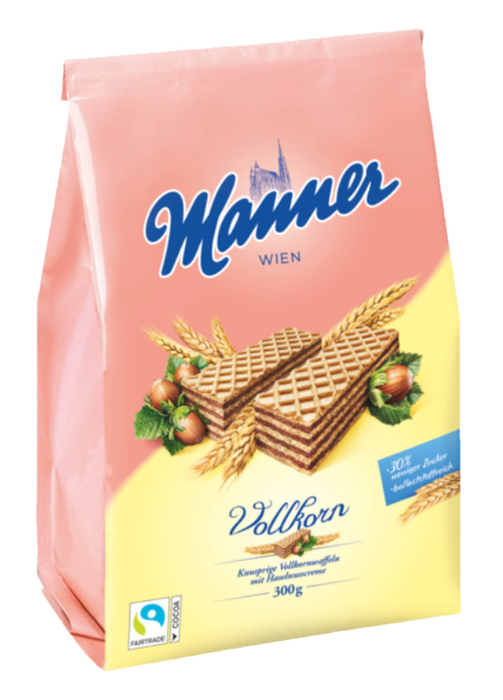 Manner Vollkorn 300g Celozrnné Oříšek - objednat v minimálním množství: 10 ks