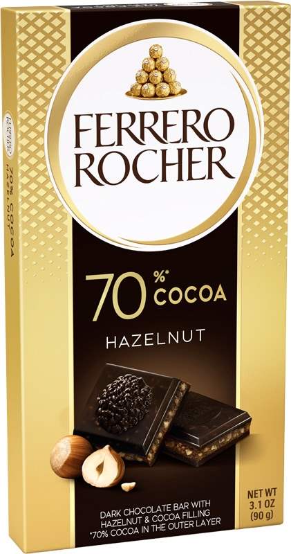 Rocher Čokoláda hořká 70% s lískoořechovou náplní 90g
