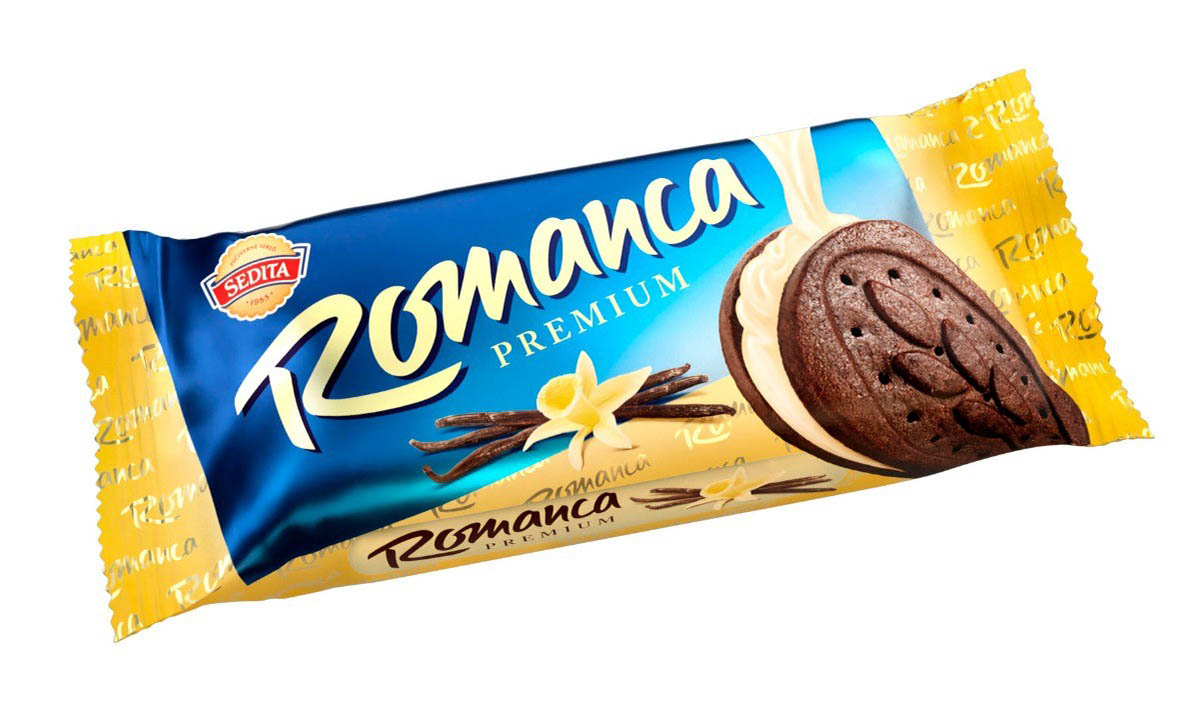 Sedita Romanca Premium Sušenka s vanilkovou náplní 38g cena za kartonové balení