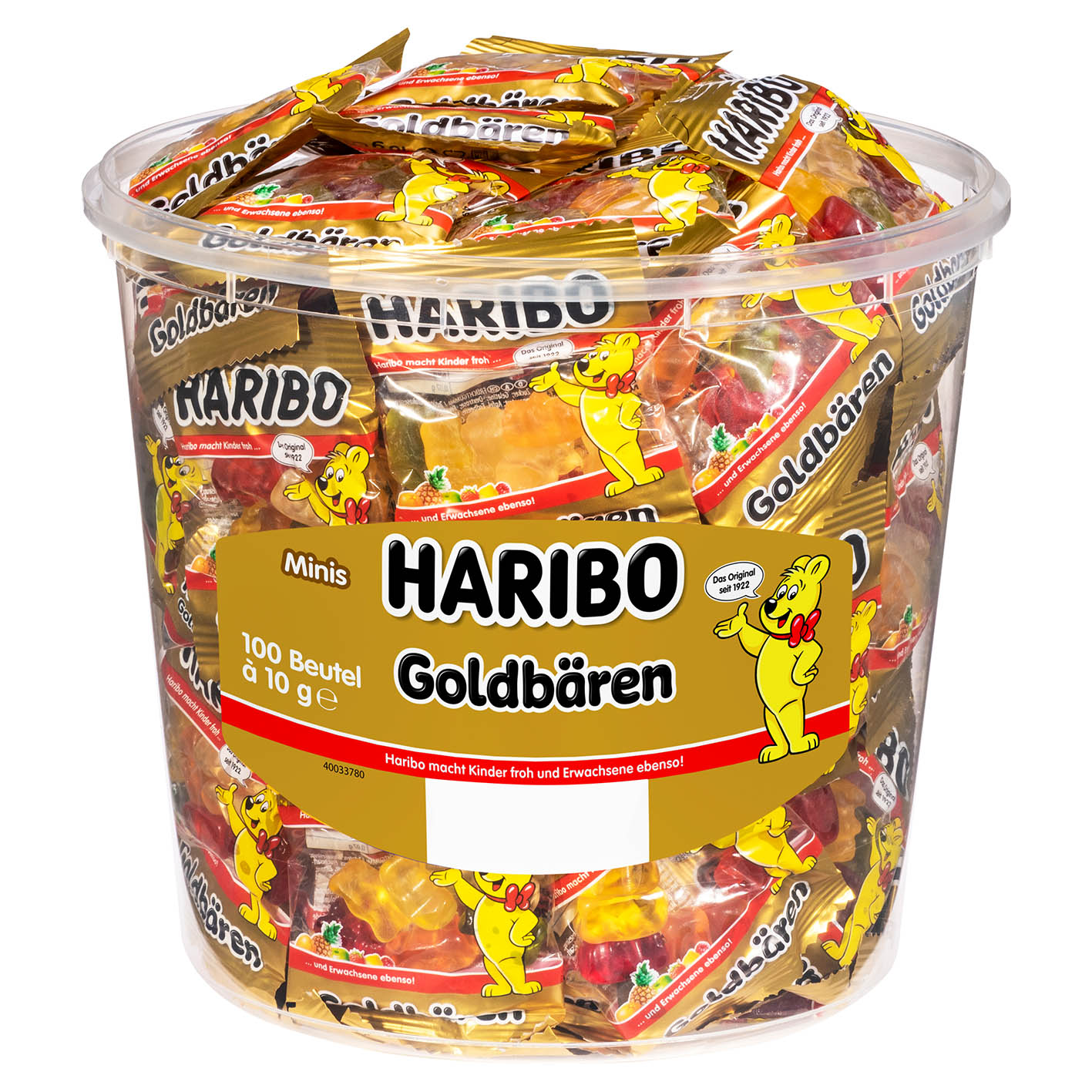 Haribo medvídci malé sáčky 9,8g dóza - objednat v minimálním množství: 100 ks