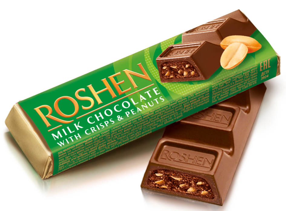 Roshen Mléčná s Arašídy 38g - objednat v minimálním množství: 30 ks