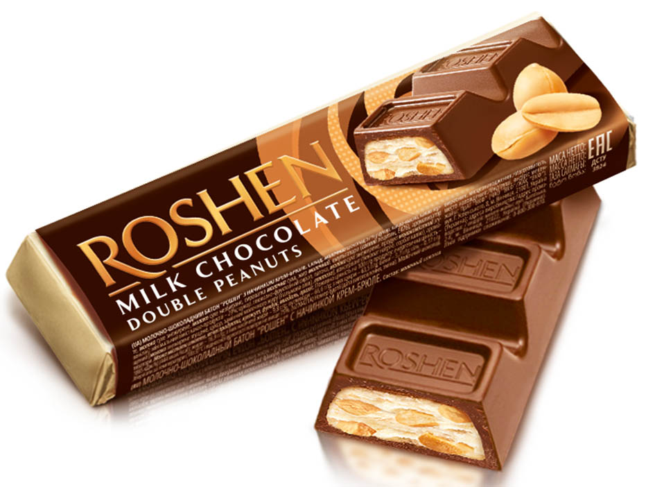 Roshen Double peanuts 39g mléčná čokoláda - objednat v minimálním množství: 30 ks