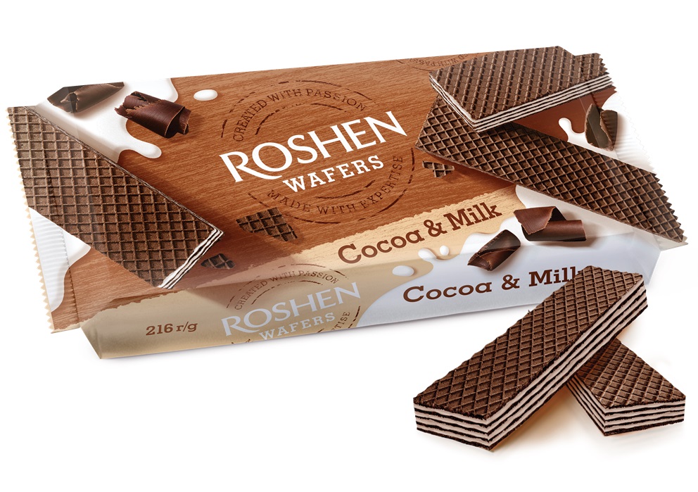 Roshen wafers Cocoa & Milk (Mega Pack) 216g