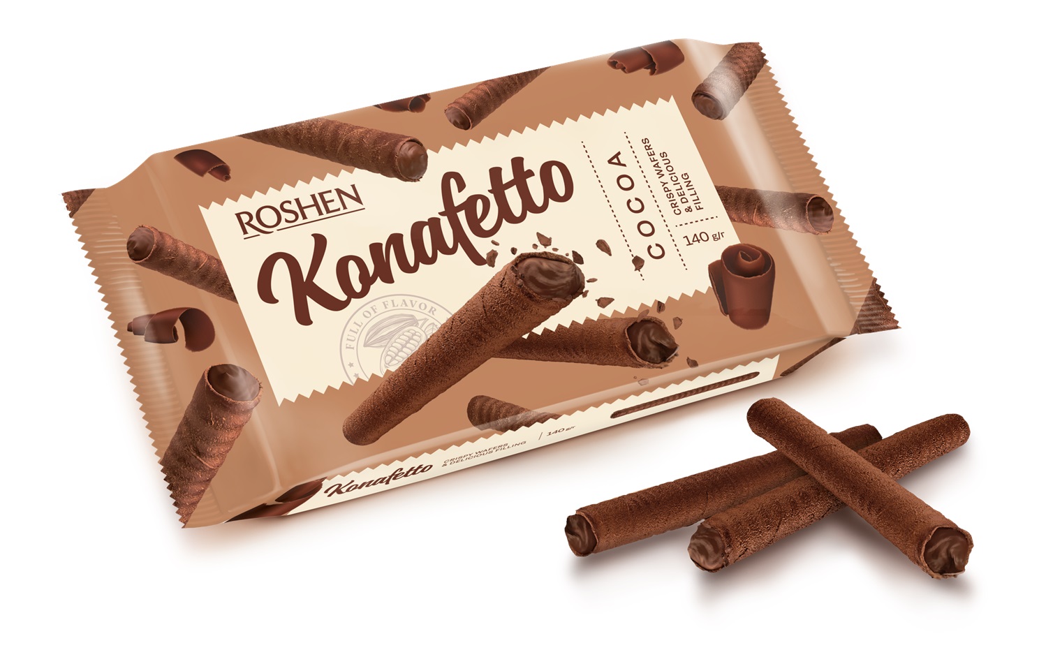 Roshen Wafer rolls Konafetto Čokoláda 140g