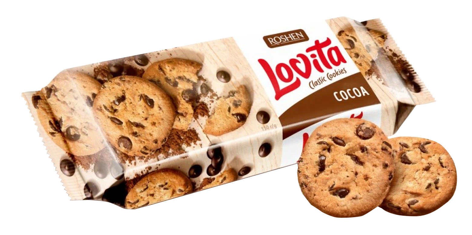 Roshen Lovita Classic with chocolate (světlé) 150g