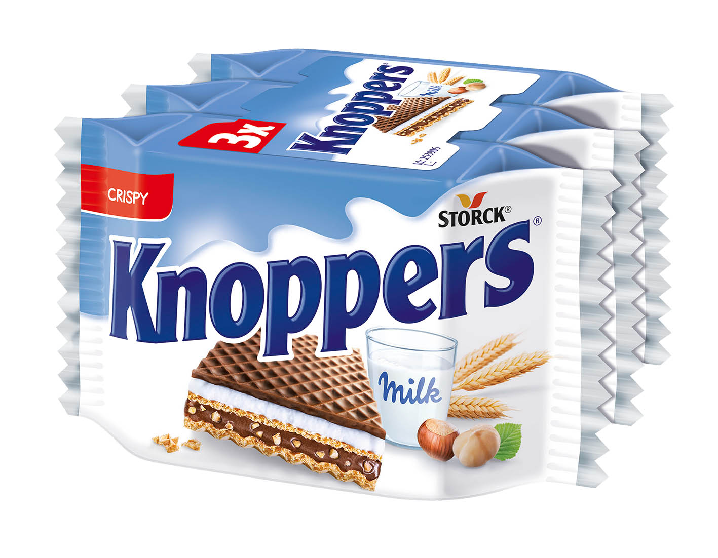 Knoppers Oplatka 3pack 75g - objednat v minimálním množství: 24 ks