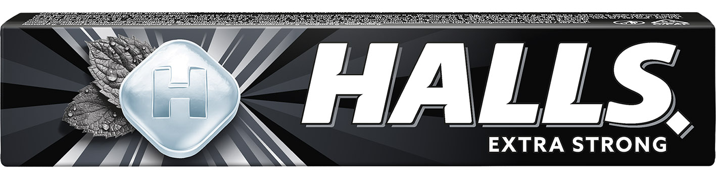 Halls extra strong 33,5g cena za kartonové balení