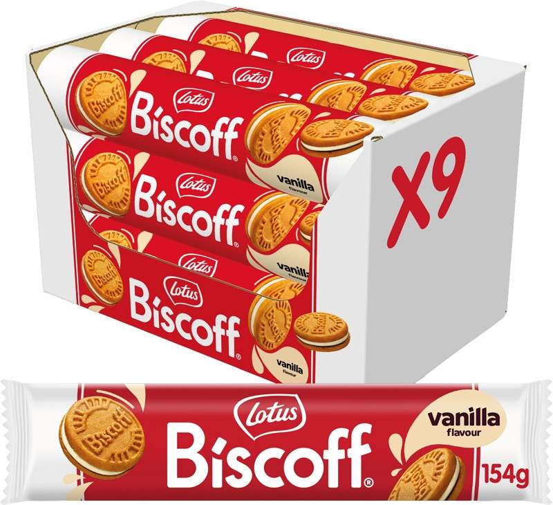 Lotus Biscoff Sušenky plněné krémem s příchutí vanilky 154g - objednat v minimálním množství: 9 ks