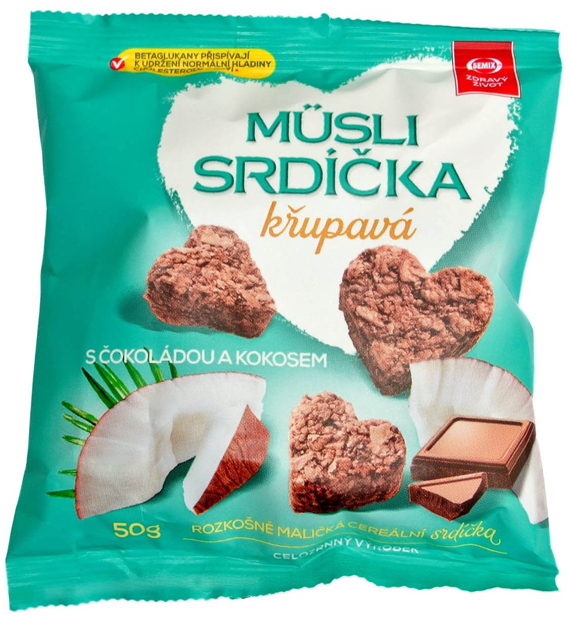 Musli srdíčka Kokos 50g - objednat v minimálním množství: 15 ks