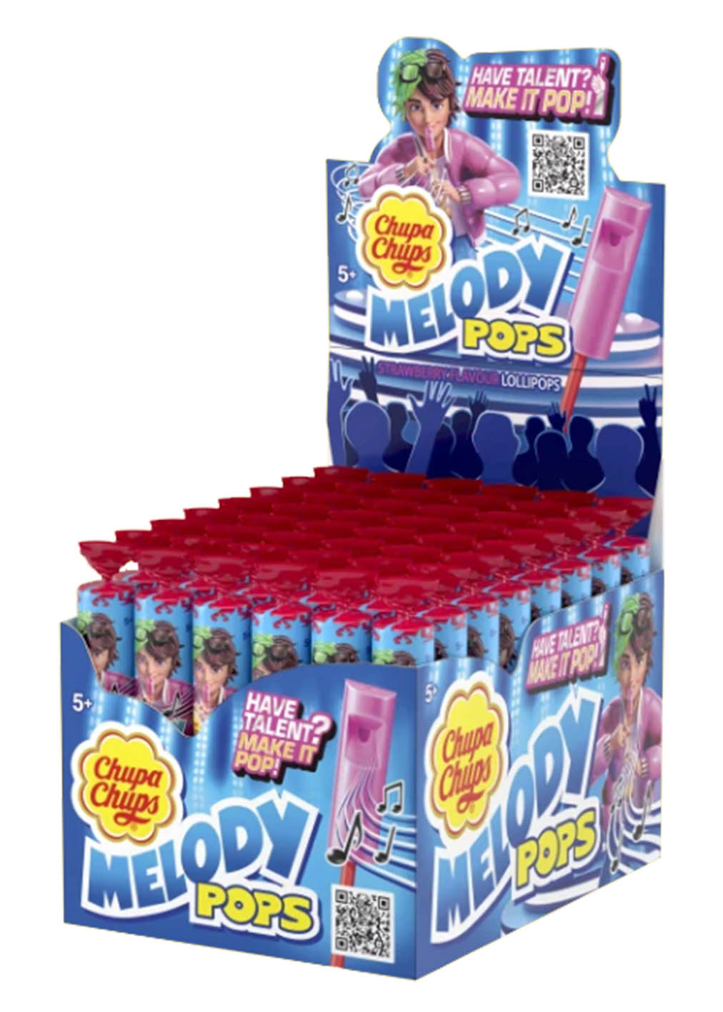 Chupa Chups Melody pops s jahodovou příchutí 15g