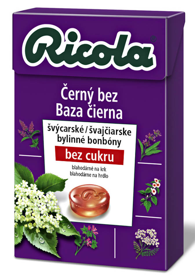 Ricola bylinné bonbóny bez cukru Černý bez 40g - objednat v minimálním množství: 20 ks