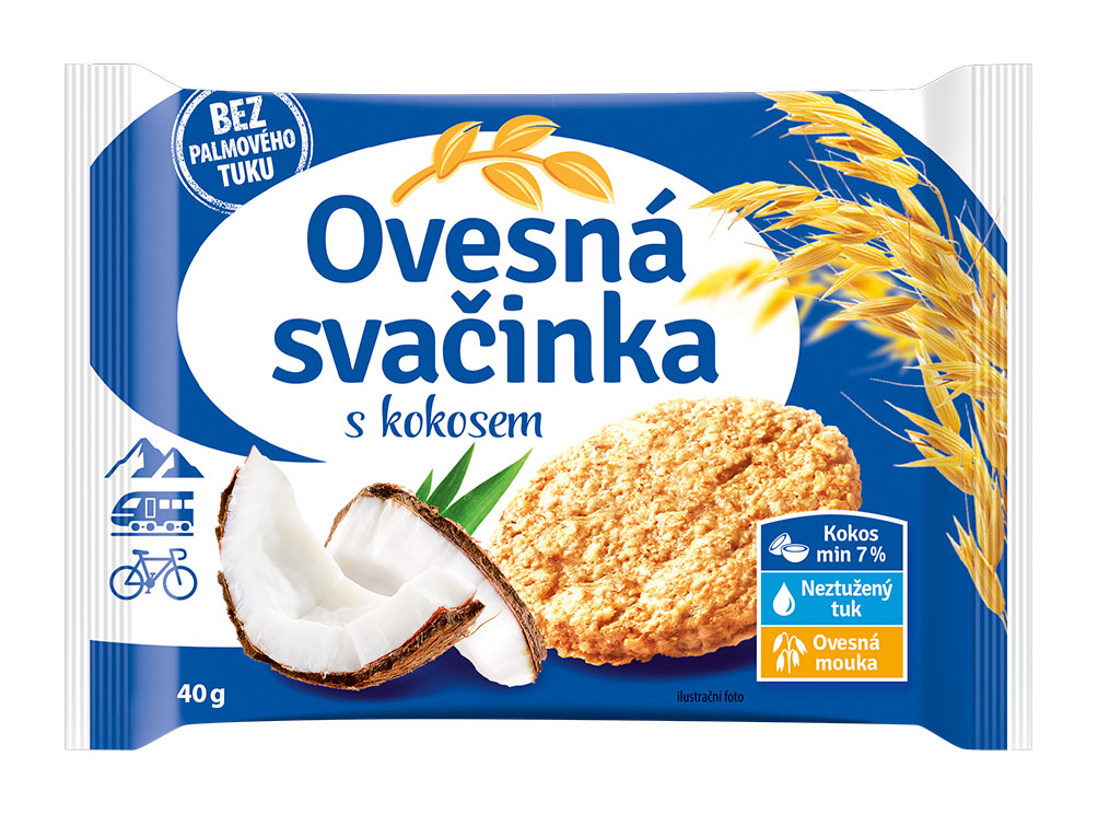Ovesná svačinka Kokos 40g cena za kartonové balení