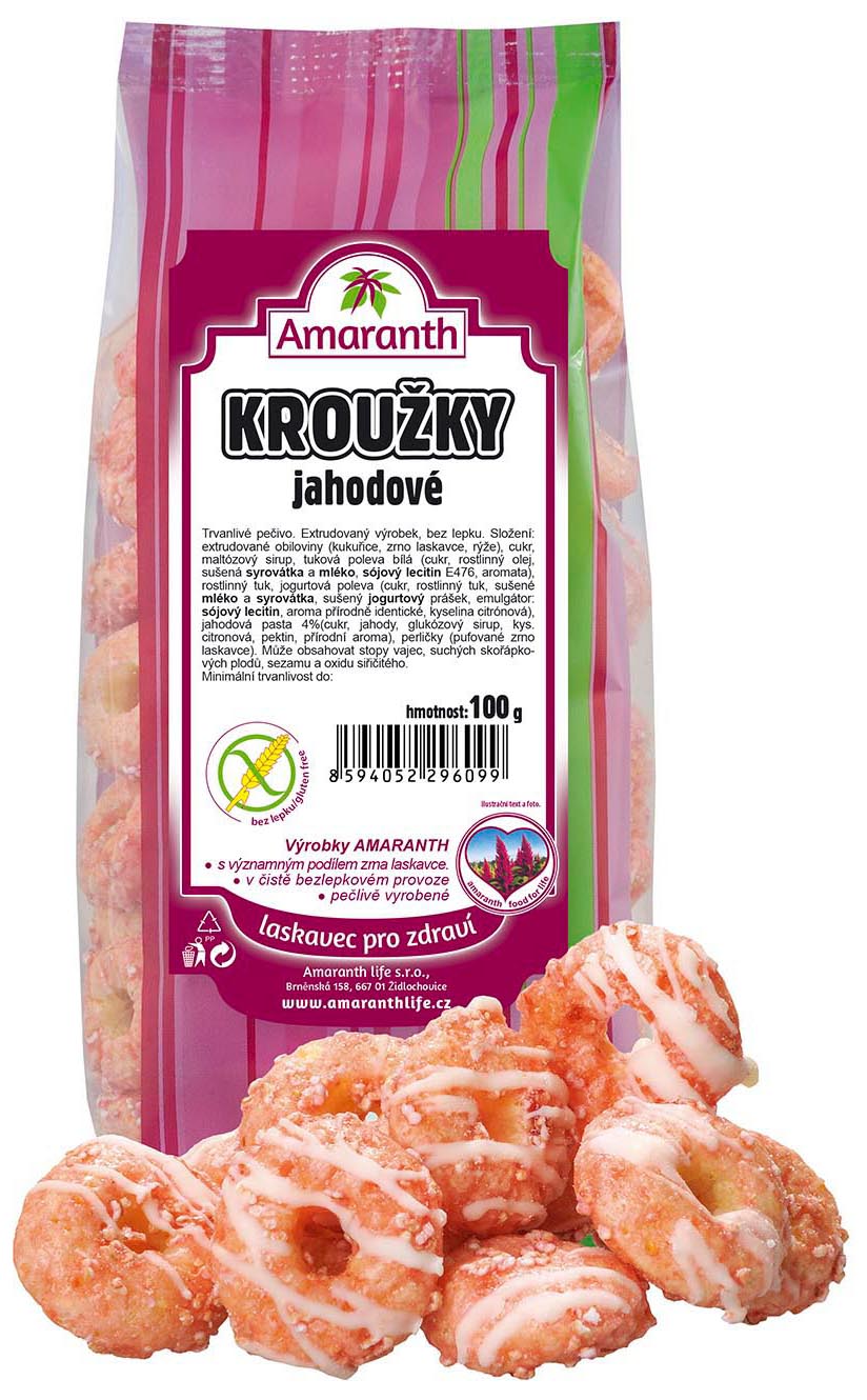 Amrth Kroužky Jahoda 90g