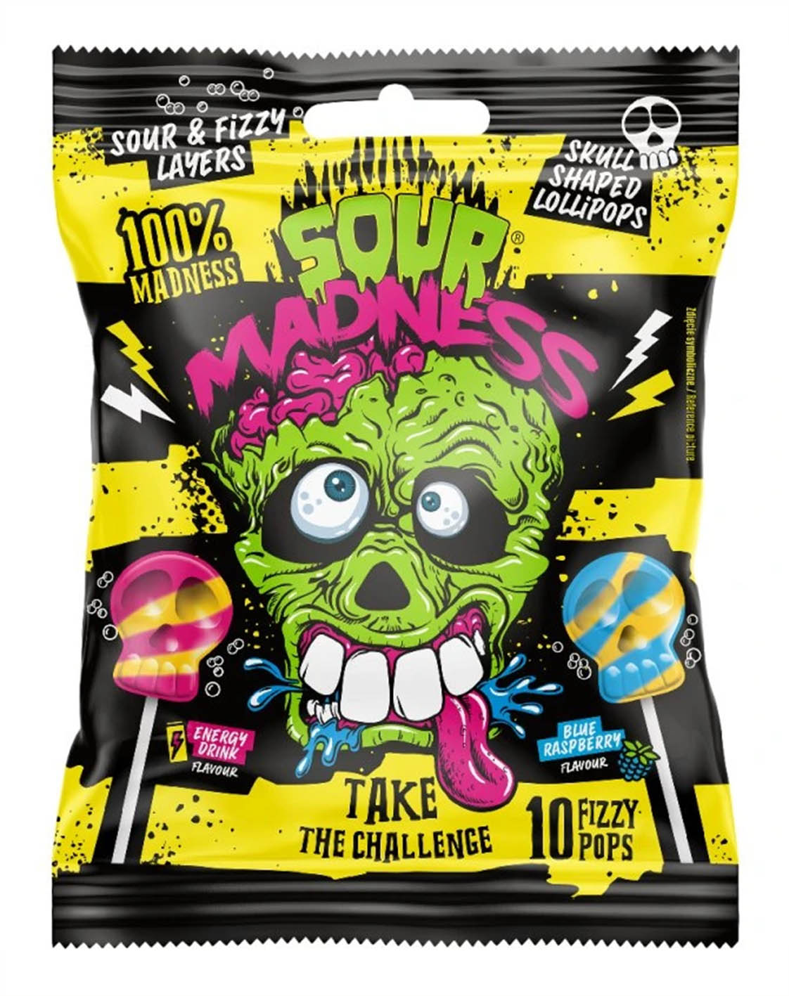 Sour Madness lízátka 90g - objednat v minimálním množství: 12 ks