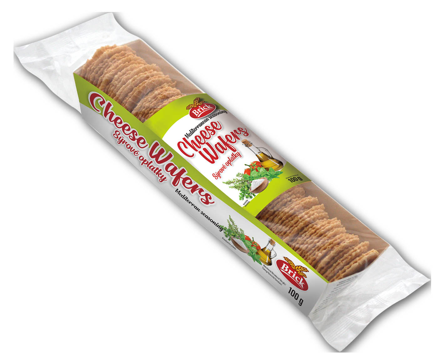 Brick Sýrové oplatky Mediterranean 100g - objednat v minimálním množství: 24 ks