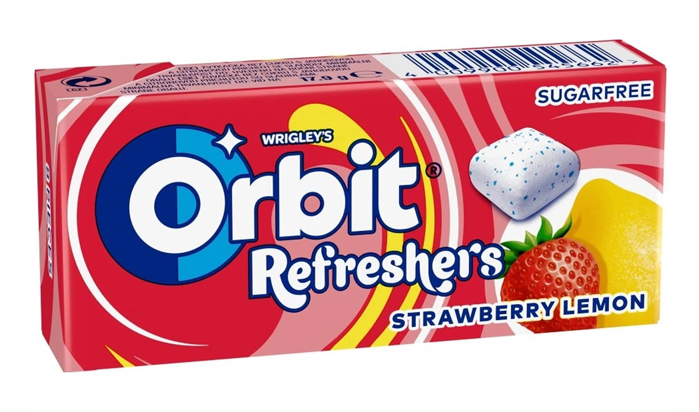 Orbit Refreshers Jahoda 17,9g cena za kartonové balení