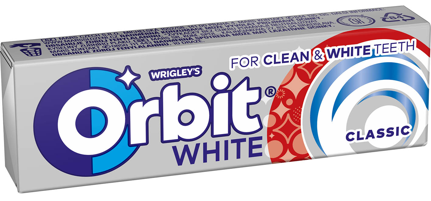 Orbit White Classic dražé 14g cena za kartonové balení