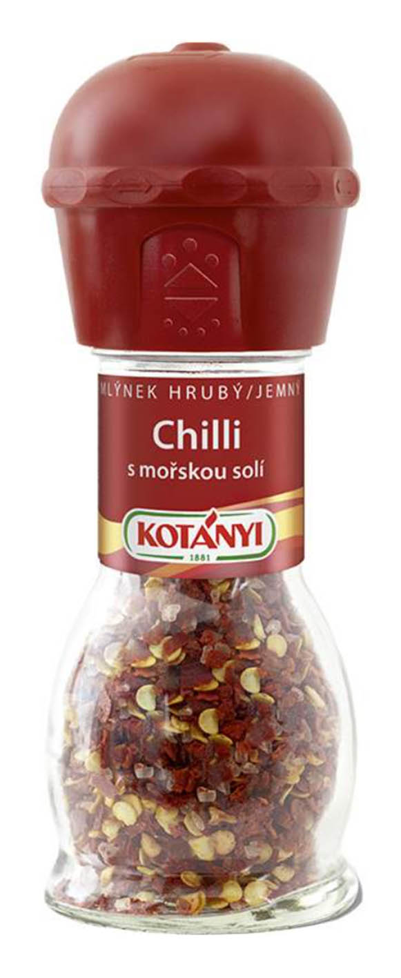 Kotányi mlýnek Chilli papričky s mořskou solí 35g - objednat v minimálním množství: 4 ks