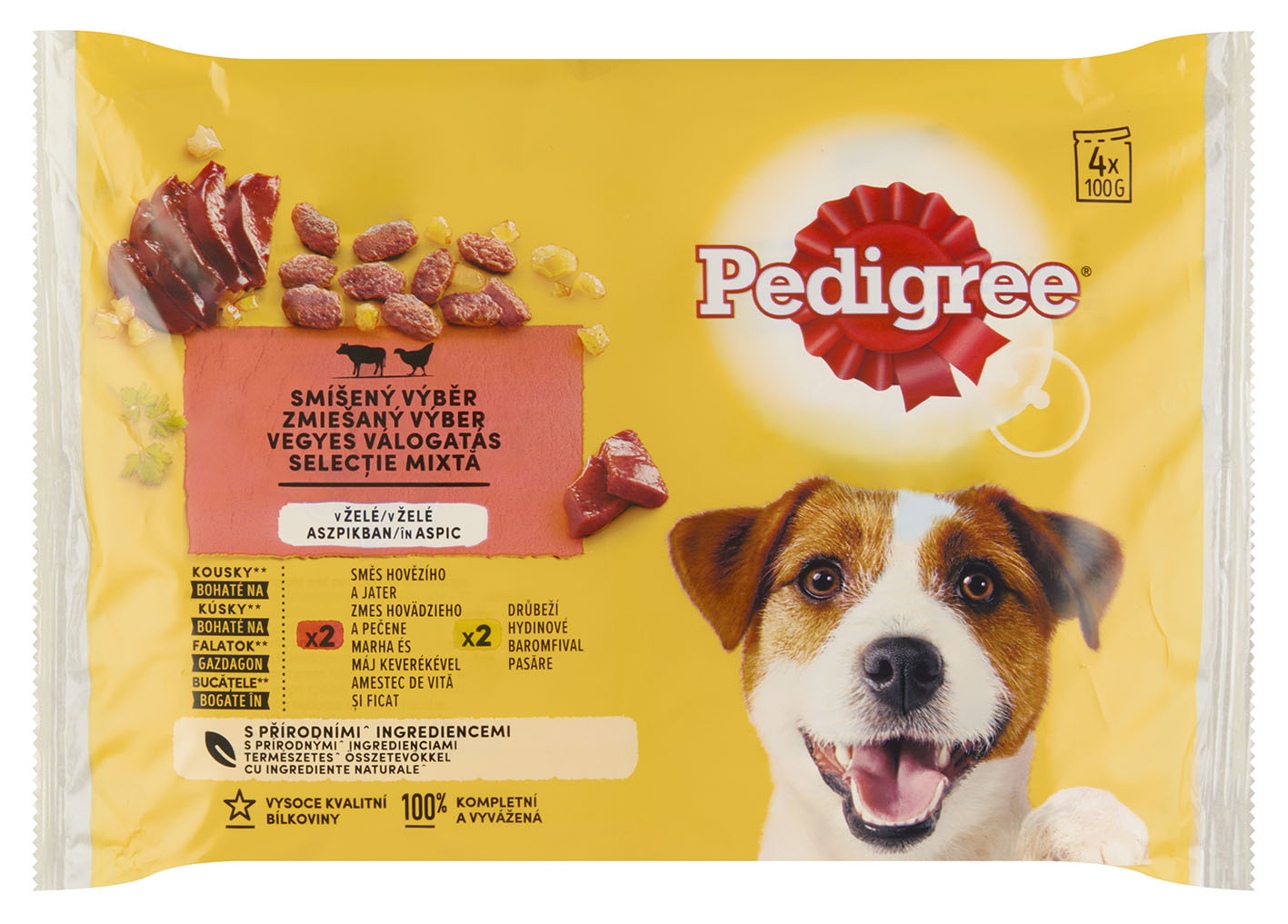 Pedigree kapsička 4pack Hovězí a Drůbeží 4*100g