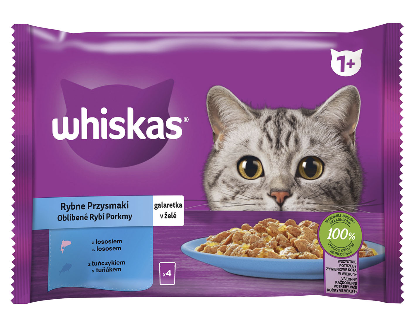 Whiskas kapsa Rybí výběr v želé 4x85g