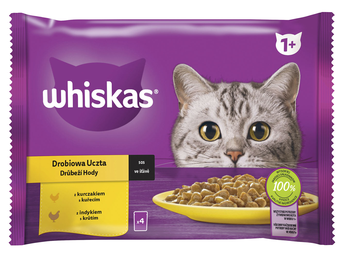 Whiskas kapsa 4pack Drůbeží ve šťávě 4x85g