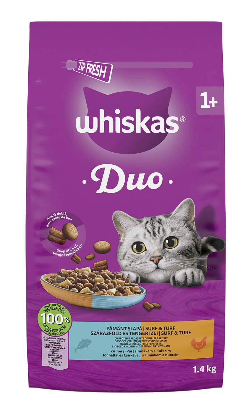 Whiskas granule DUO Kuře Tuňák 1,4kg