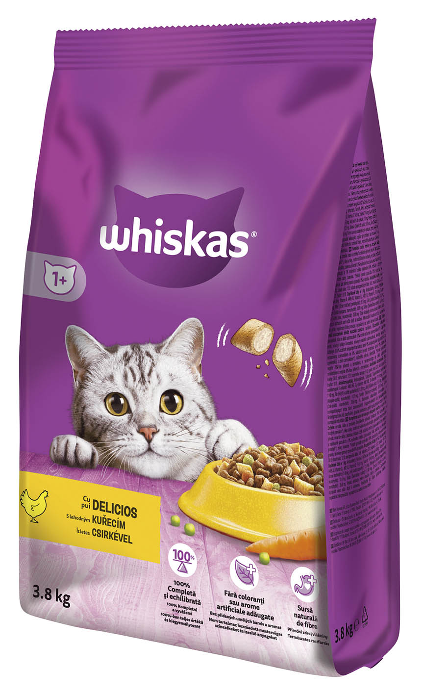 Whiskas granule s Kuřecím 3,8kg - objednat v minimálním množství: 3 ks