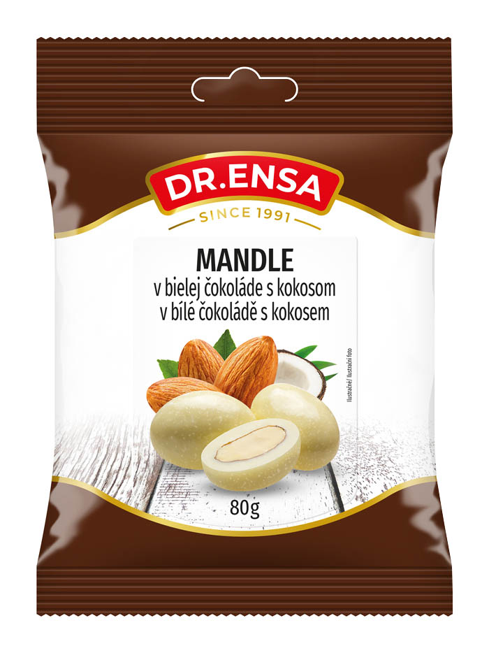 Dr.Ensa Mandle v bílé čokoládě 80g