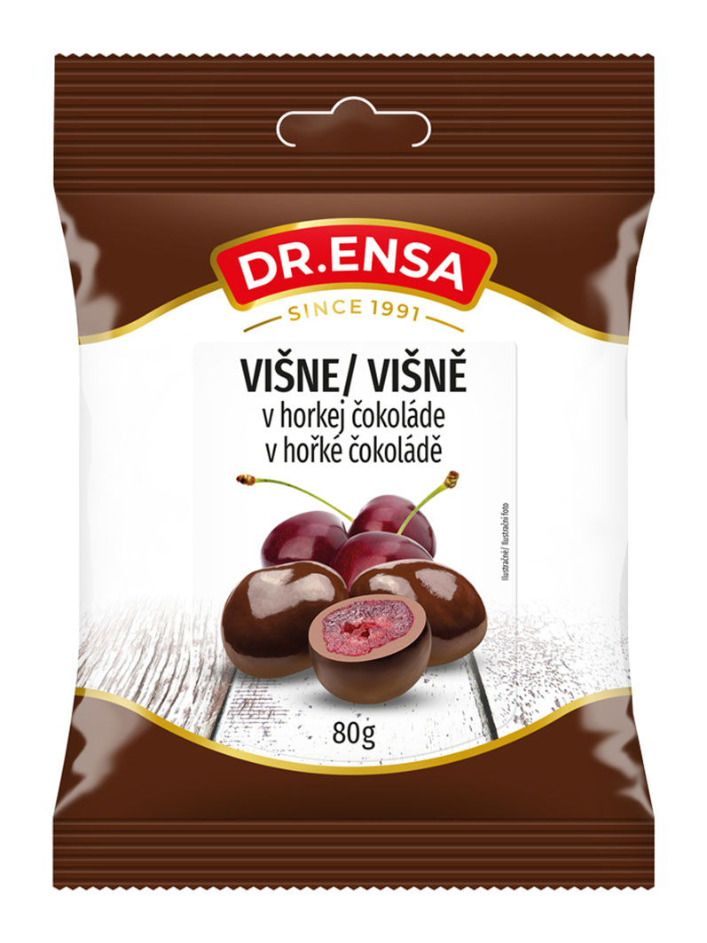 Dr.Ensa Višně v hořké čokoládě 80g