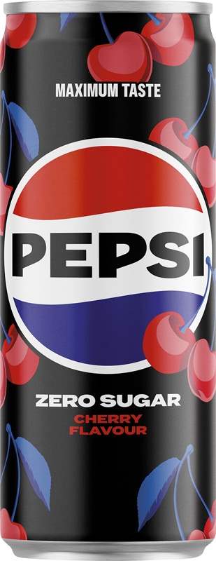 Pepsi Cherry zero sugar 330ml plech - objednat v minimálním množství: 24 ks
