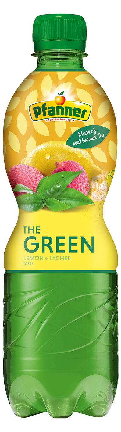 Pfanner Zelený čaj lemon lychee 1,5L - objednat v minimálním množství: 6 ks