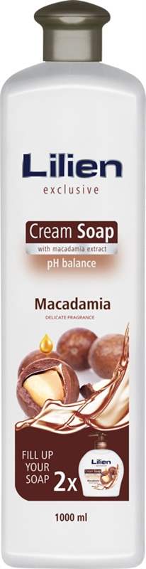 Lilien Tekuté mýdlo macadamia 1000ml náhradní náplň - objednat v minimálním množství: 15 ks