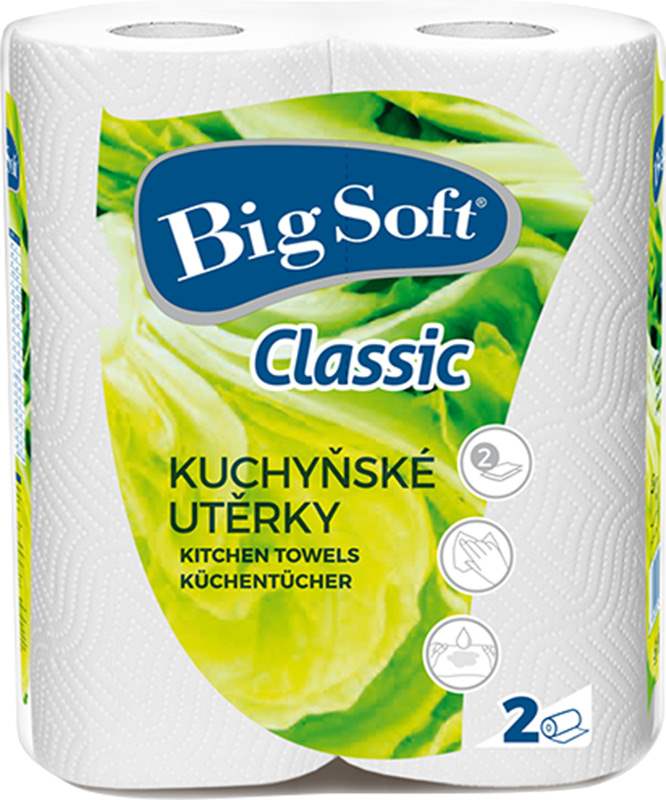 Big Soft Utěrky kuchyňské Classic 2-vrstvé 2x51m - objednat v minimálním množství: 24 ks