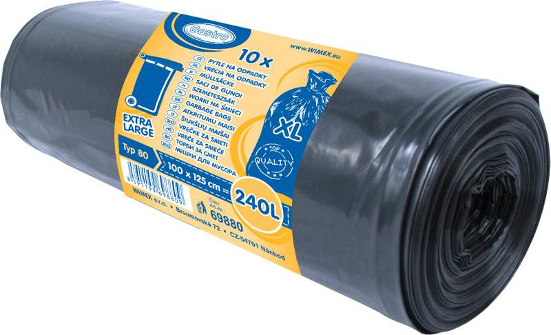Gastro Pytle na odpad černé 100x125cm 240l - objednat v minimálním množství: 10 ks