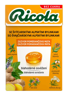Ricola bylinné bonbóny bez cukru Zázvor-Pomeranč 40g cena za kartonové balení
