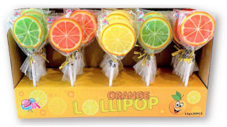 Lízátko Orange Lollipop 15g cena za kartonové balení