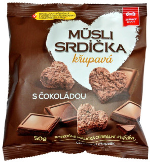 Musli srdíčka Čokoláda 50g cena za kartonové balení
